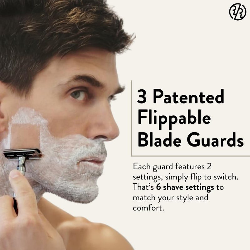 ROCKWELL RAZORS 6C Gunmetal Chrome Safety Razor With 6 Adjustable Shave Settings and 5 Fully Recyclable Razor Blades. Reusable Safety Razors for Men and Women. - Image 5